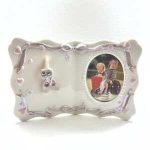 Porcelain Ballerina Photo Picture Frame with Ballet Shoe detail